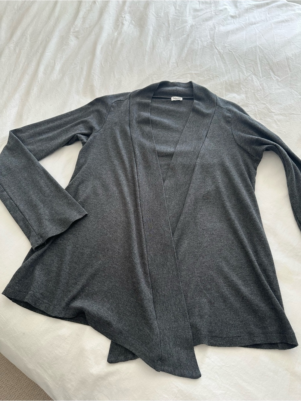 Splendid Dark Charcoal Open-Front Cardigan, size small - Picture 6 of 10